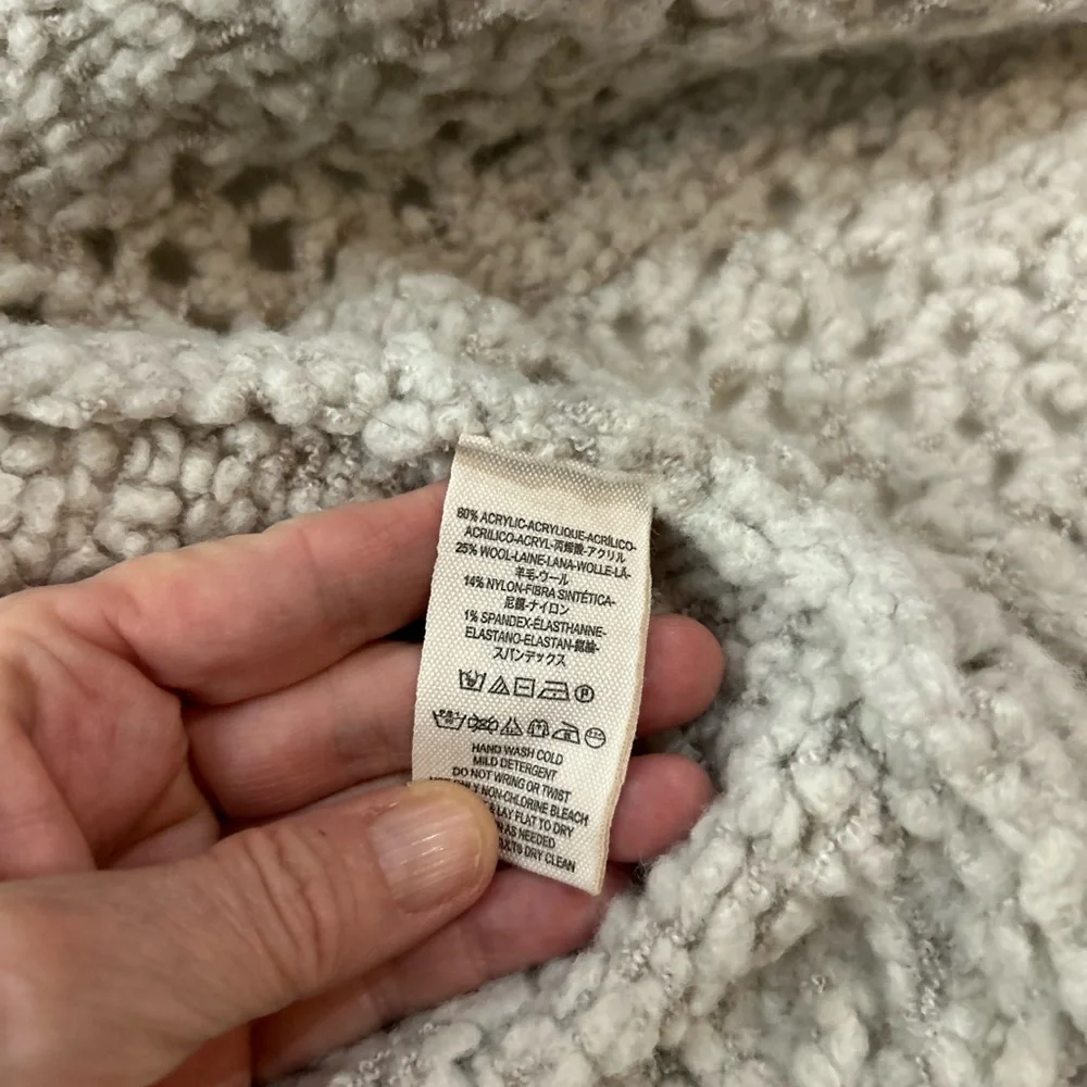 FREE PEOPLE Saturday Morning Knit Cardigan Sweater Cream Ivory Oversized XS-S - Picture 9 of 12